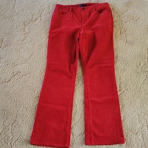 Talbott Curvy fit red corduroy pants sz 10